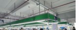 Automated production floor with rows of machinery